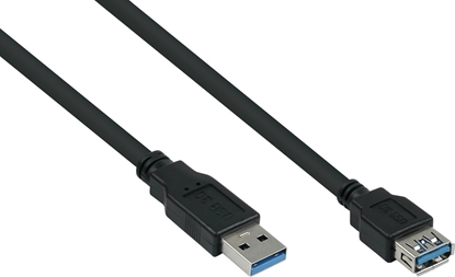 Изображение Kabel USB Alcasa USB-A - USB-A 3 m Czarny (UK30P-ASA-030S)