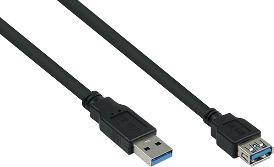 Picture of Kabel USB Alcasa USB-A - USB-A 3 m Czarny (UK30P-ASA-030S)