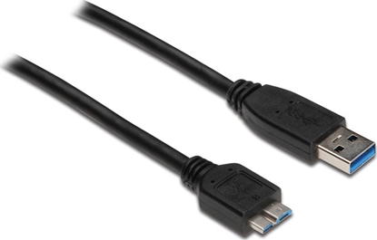 Attēls no Kabel USB Alcasa USB-A - micro-B 0.5 m Czarny (2710-MB005)