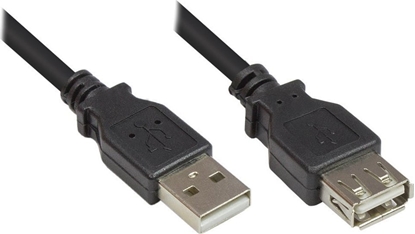 Изображение Kabel USB Alcasa USB-A - USB-A 3 m Czarny (2511-OF3S)