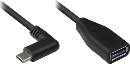 Attēls no Kabel USB Alcasa USB-C - USB-A 0.1 m Czarny (2811-OTGW)