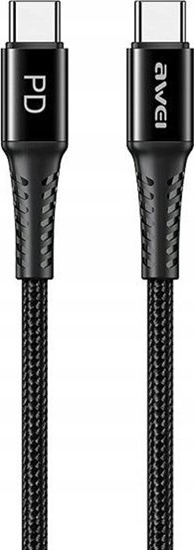 Picture of Kabel USB Awei USB-C - USB-C 1 m Czarny (CL-111T)
