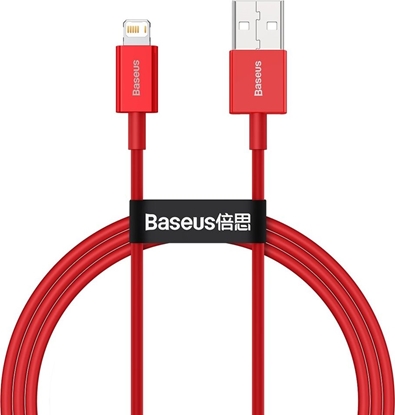 Attēls no Kabel USB Baseus USB-A - Lightning 1 m Czerwony (BSU2661RED)