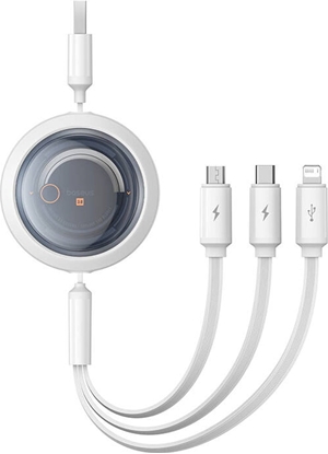 Изображение Kabel USB Baseus USB-A - USB-C + microUSB + Lightning 1.1 m Biay (P10368700211-01)