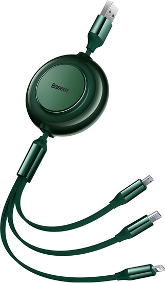 Picture of Kabel USB Baseus USB-A - USB-C + microUSB + Lightning 1.1 m Zielony (BSU3387GRN)