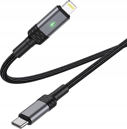 Attēls no Kabel USB Borofone USB-C - Lightning 1.2 m Czarny (KABAV1000)