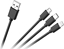 Изображение Kabel USB Cabletech USB-A - USB-C + microUSB + Lightning 1.2 m Czarny (KPO3945)