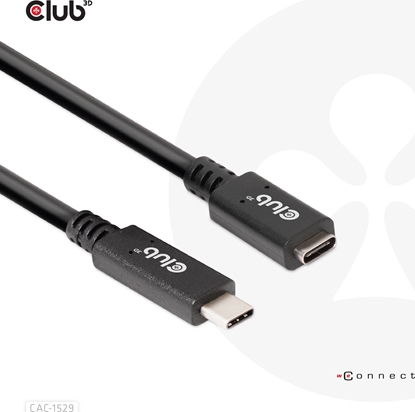 Attēls no Kabel USB Club 3D USB-C - USB-C 1 m Czarny (500711)