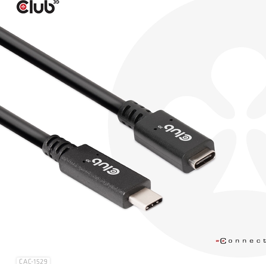Picture of Kabel USB Club 3D USB-C - USB-C 1 m Czarny (500711)