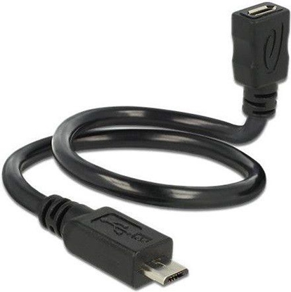 Изображение Delock Cable USB 2.0 Micro-B male > USB 2.0 Micro-B female OTG ShapeCable 0.35 m