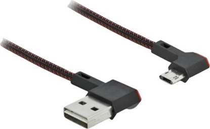 Изображение Delock EASY-USB 2.0 Cable Type-A male to EASY-USB Type Micro-B male angled left / right 0.2 m black