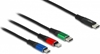 Picture of Delock USB Charging Cable 3 in 1 USB Type-C™ to Lightning™ / Micro USB / USB Type-C™ 1 m