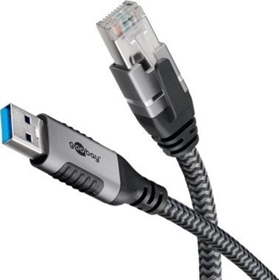 Picture of Kabel USB Goobay USB-A - RJ-45 5 m Czarno-srebrny (70692)