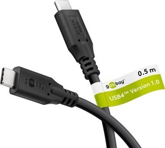 Изображение Kabel USB Goobay USB-C - USB-C 0.5 m Czarny (RB74182)