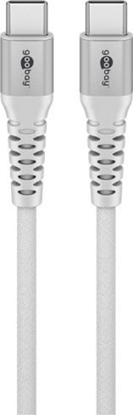 Attēls no Goobay USB-C Supersoft Textile Cable with Metal Plugs, 1 m, white