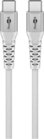 Picture of Goobay USB-C Supersoft Textile Cable with Metal Plugs, 1 m, white