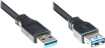 Изображение Kabel USB Good Connections USB-A - USB-A 5 m Czarny (2711-S05)