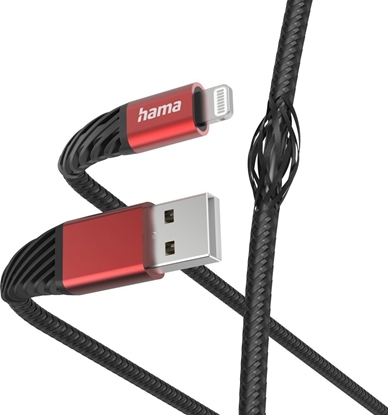 Attēls no Kabel USB Hama USB-A - Lightning 1.5 m Czarno-czerwony (002015380000)