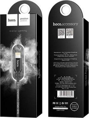 Attēls no Kabel USB Hoco USB-A - Lightning 1 m Czarny (48745)