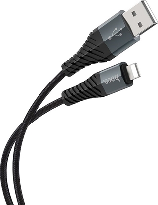 Attēls no Kabel USB Hoco USB-A - Lightning 1 m Czarny (6931474710529)