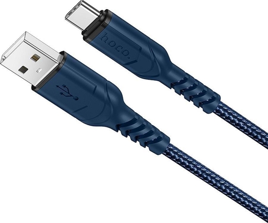 Изображение Kabel USB Hoco USB-A - USB-C 1 m Niebieski (6931474744944)