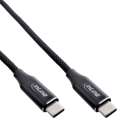 Attēls no Kabel USB InLine USB-C - USB-C 1 m Czarny (35881)