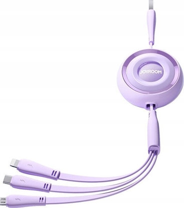 Picture of Kabel USB Joyroom USB-A - USB-C + microUSB + Lightning 1 m Fioletowy (JYR944)
