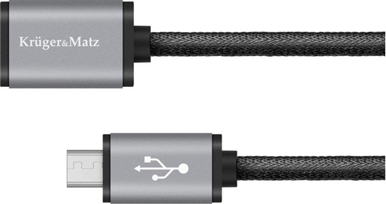 Picture of Kabel USB Kruger&Matz USB-A - microUSB 0.2 m Srebrny (KM0333)