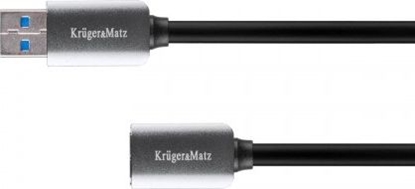 Attēls no Kabel USB Kruger&Matz USB-A - USB-A 1 m Czarny (KM0336)