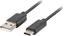 Attēls no Kabel USB Lanberg USB-A - USB-C 0.5 m Czarny (CA-USBO-20CU-0005-BK)