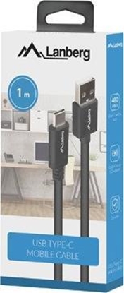 Изображение Kabel USB Lanberg USB-A - USB-C 1 m Czarny (CA-USBO-15CU-0010-BK)