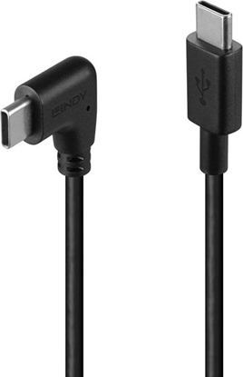 Attēls no Lindy 1m USB 2.0 Type C Cable, 90° Right Angle, 60W PD
