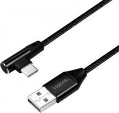 Attēls no Kabel USB LogiLink USB-A - USB-C 1 m Czarny (CU0138)