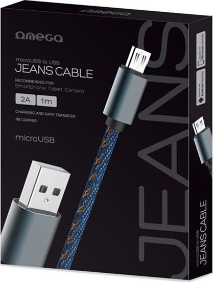 Picture of Kabel USB Omega USB-A - microUSB 1 m Niebieski (187289)