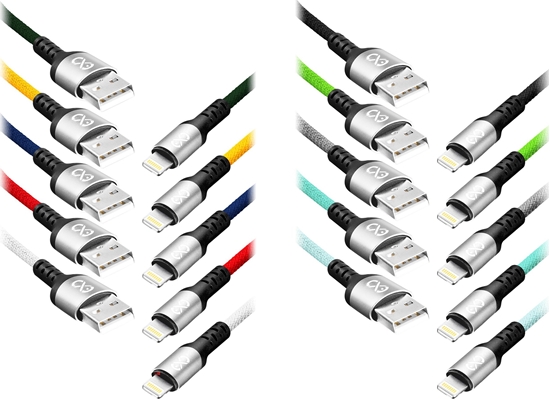 Picture of Kabel USB Orno USB-A - Lightning 1.2 m Wielokolorowy (CABEXCBRAILIGH1.2MIX)