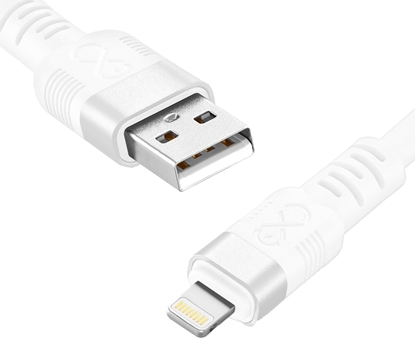 Изображение Kabel USB Orno USB-A - Lightning 2 m Biay (CABEXCWHPLIGH2.0DMIX)