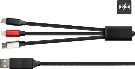 Изображение Kabel USB PYTHON USB-C - USB-C 1.2 m Czarny (PY-USB001S)