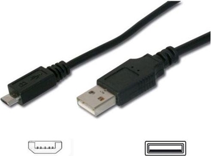 Picture of Kabel USB PremiumCord USB-A - microUSB 1 m Czarny (ku2m1f)