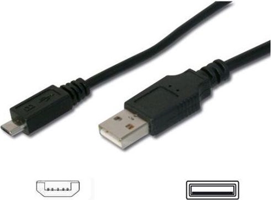 Picture of Kabel USB PremiumCord USB-A - microUSB 1 m Czarny (ku2m1f)