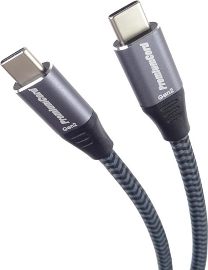 Picture of Kabel USB PremiumCord USB-C - USB-C 0.5 m Czarno-szary (ku31cr05)