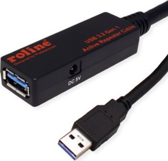 Picture of Roline USB 3.2 Gen 1 Active Repeater Cable, black, 15 m