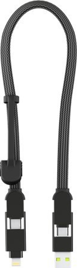 Изображение Kabel USB Rolling Square USB-A + USB-C - USB-C 0.3 m Czarny (RS-XLS01R)