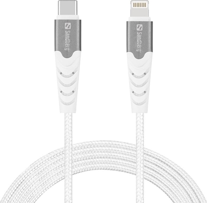 Picture of Kabel USB Sandberg Lightning - USB-C 2 m Biay (USB-C PD to Lightning MFI 2M)