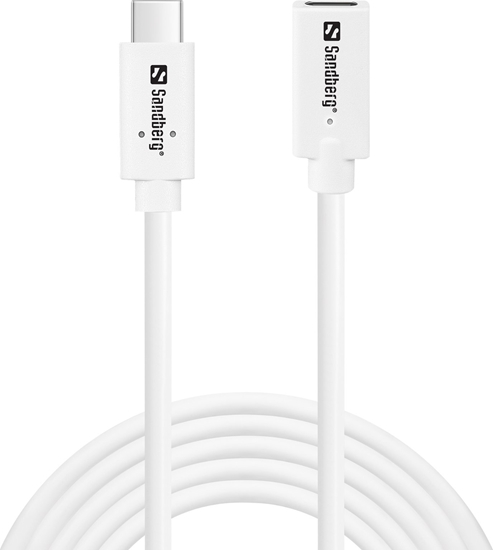 Изображение Kabel USB Sandberg USB-C - USB-C 2 m Biay (USB-C<gt/>C M-F USB 3.1 100W,)