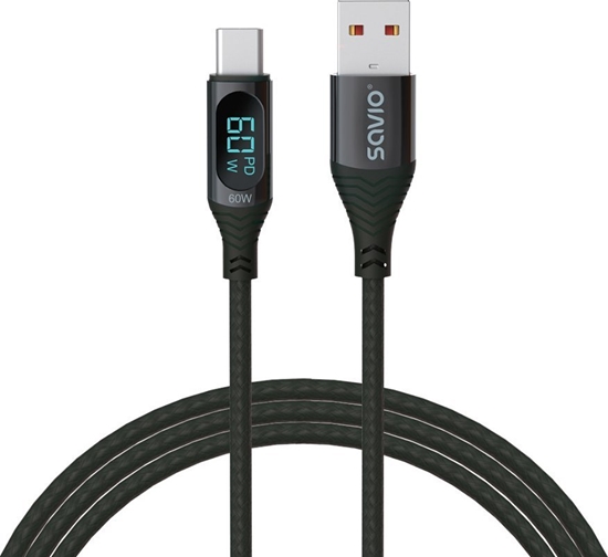 Picture of Kabel USB Savio USB-A - USB-C 1 m Czarny (SAVKABELCL-172)
