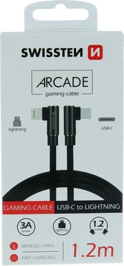 Изображение Kabel USB Swissten USB-C - Lightning 1.2 m Czarny (71529900)