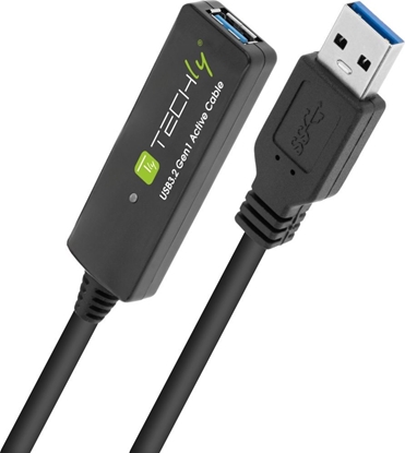 Attēls no Kabel USB Techly USB-A - USB-A 10 m Czarny (ICUR30100G)