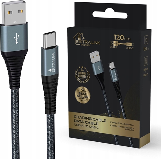 Picture of Kabel USB ExtraLink USB-A - USB-C 1.2 m Czarny (CABESL08)