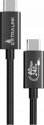 Attēls no Kabel USB ExtraLink USB-C - USB-C 2 m Czarny (CABESL05)