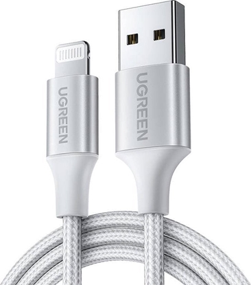 Изображение Kabel USB Ugreen USB-A - Lightning 1.5 m Srebrny (UGR1458)